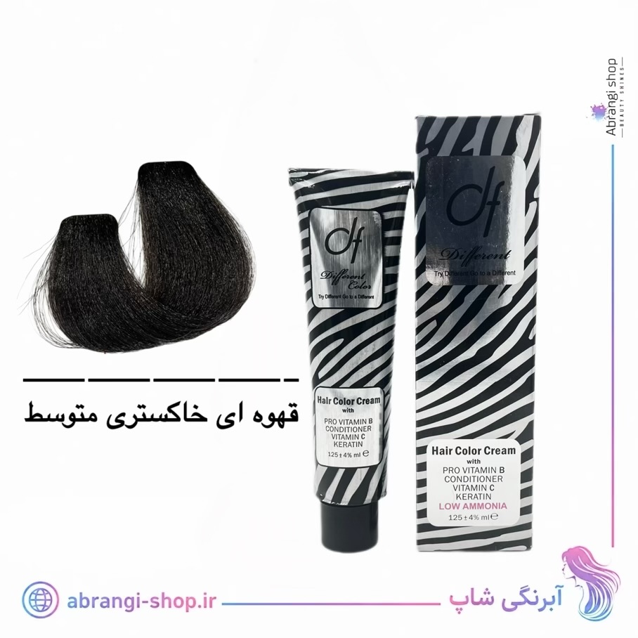 رنگ مو دیفرنت شماره ۴.۱ رنگ قهوه ای خاکستری متوسط
