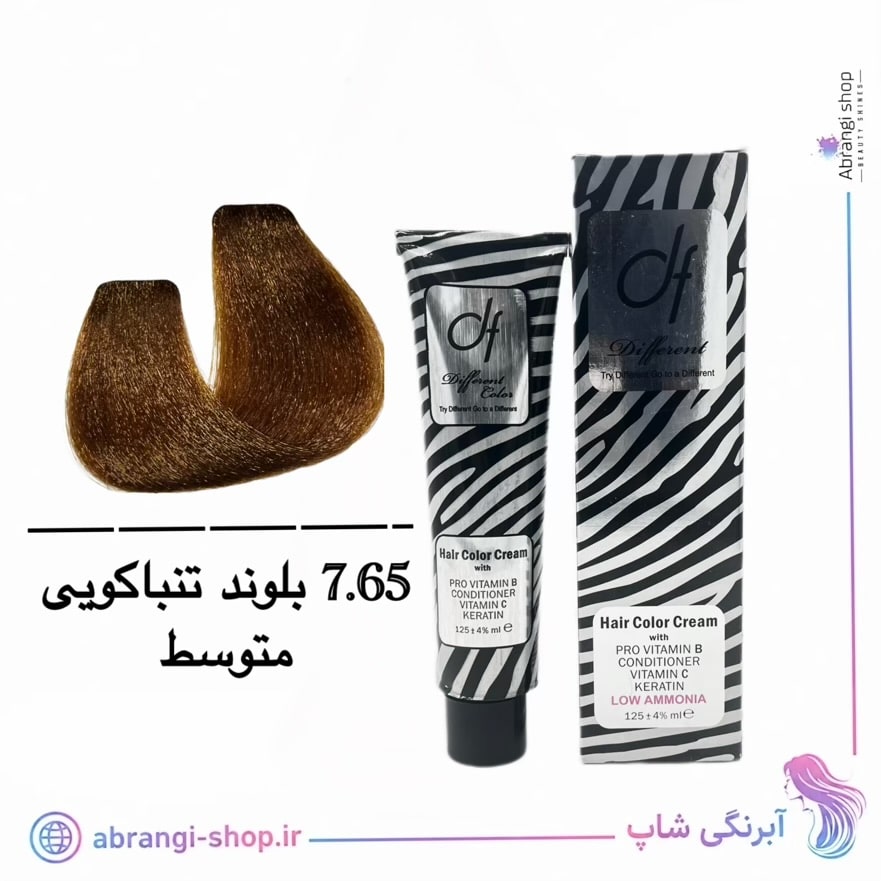 رنگ دیفرنت شماره ۷.۶۵ بلوند تنباکویی متوسط